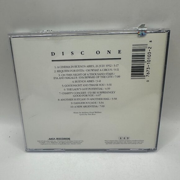 Evita - Andrew Lloyd Webber,Tim Rice - CD Disc 1-2 MCA Records 1976 - Picture 3 of 7
